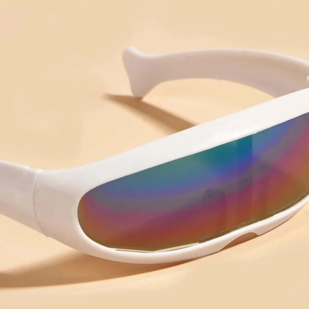 🐈‍⬛ Adorable Kitty Cat Iridescent Uni- Lease Shield Sun Glasses 🐈‍⬛